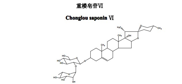 重樓皂苷Ⅵ中藥化學對照品分子結構圖